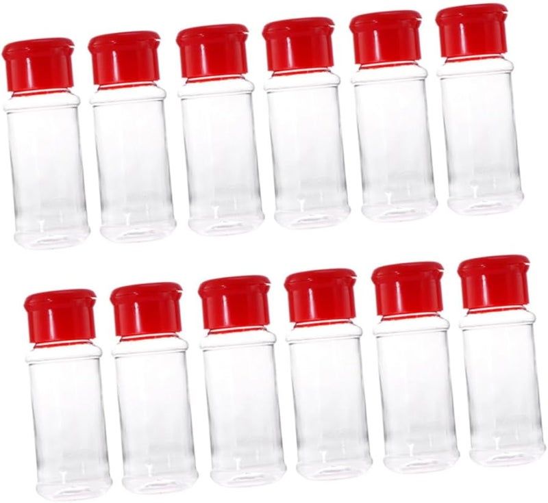 Plastic Spice Jars With Rotating Lids Salt Pepper Condiment Bottles For Kitchen BBQ 6 Pack - Image 1